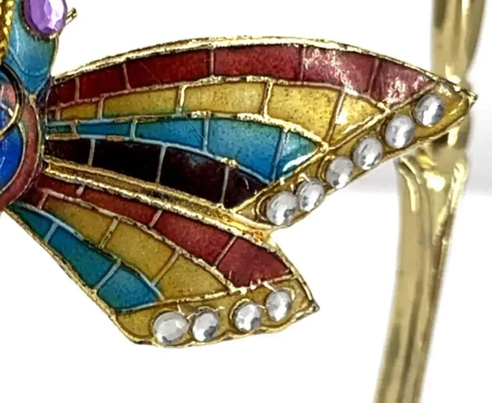 Dragonfly Christmas Ornament  Metal Enamel Multicolor 2.5